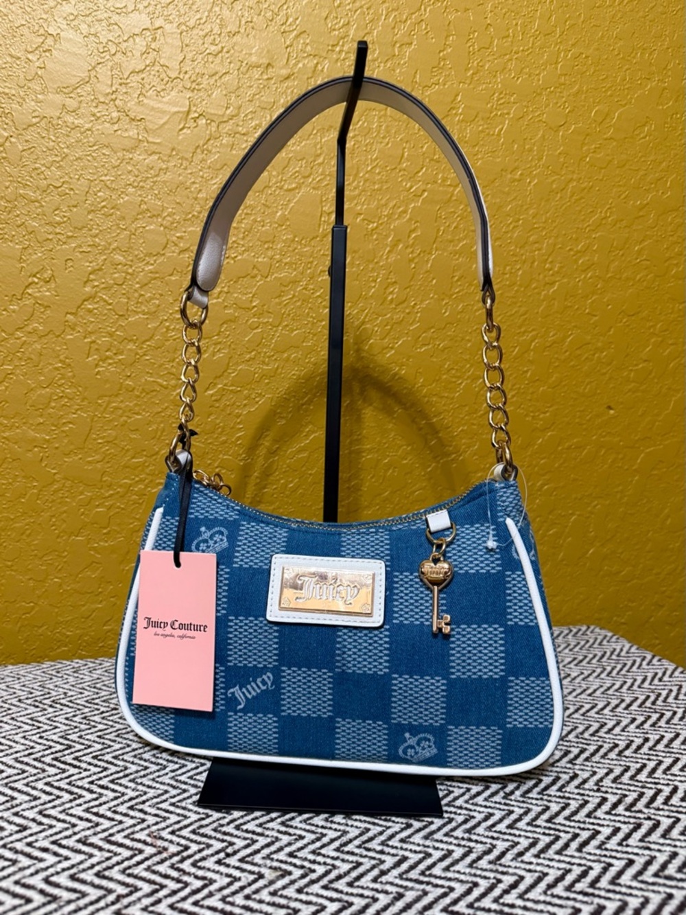 NWT Juicy Couture Miss Independent Denim Shoulder Bag